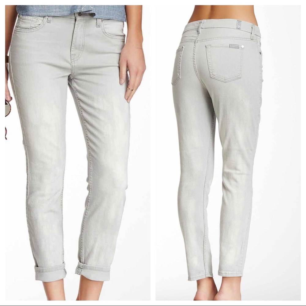 7FAM The Mid Rise Cropped Skinny Jean Size 32